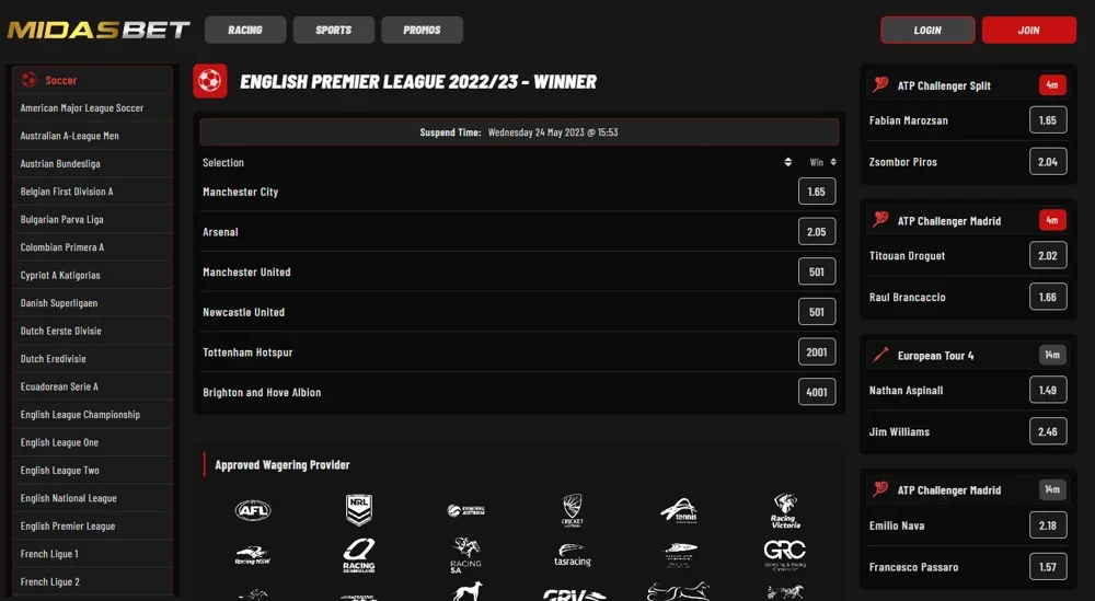 MidasBet screenshot